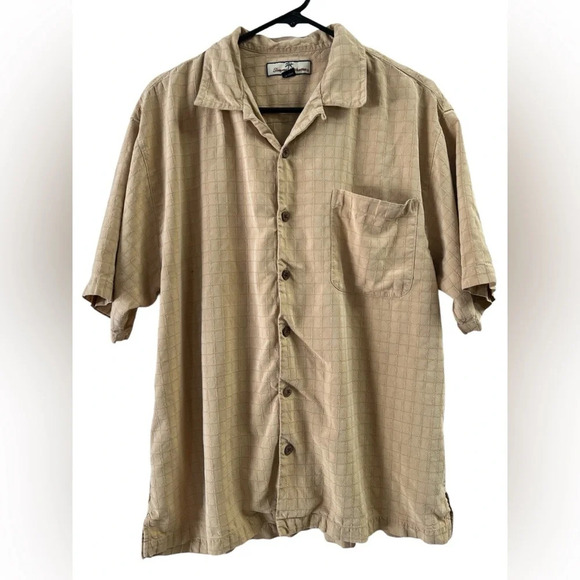 Tommy Bahama silk textured short sleeve button down casual shirt - Picture 1 of 5